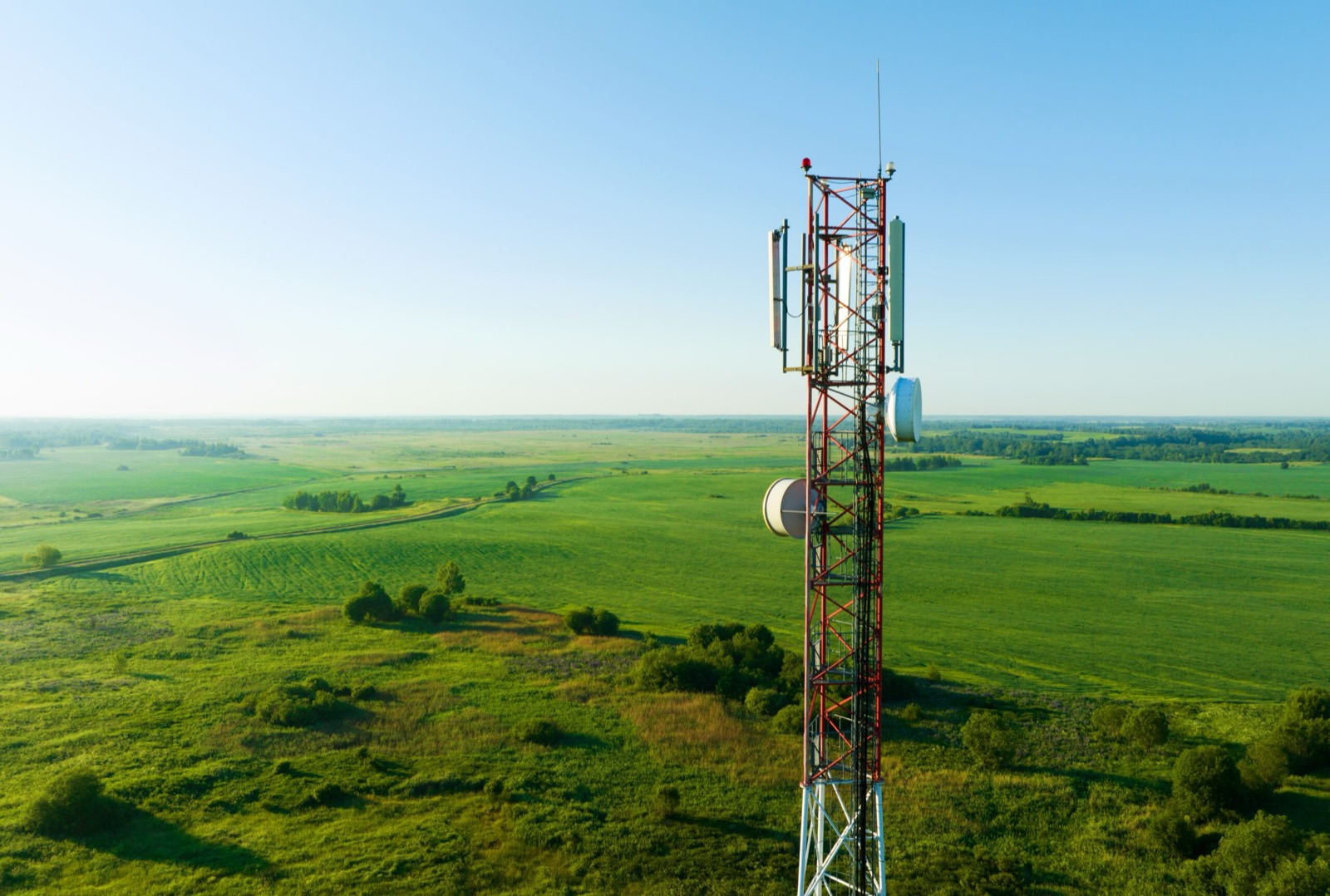 Aerial view of a telecom tower in a managed asset portfolio